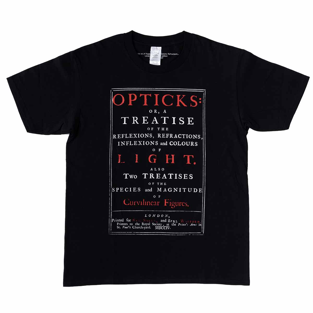 Tシャツ	C. アイザック?ニュートン『光学　光の反射、屈折、回折、色についての論考』1704年（黒）
